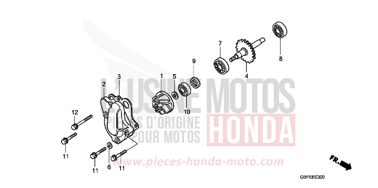 WASSERPUMPE von CR85R "Big Wheel" EXTREME RED (R292) von 2007